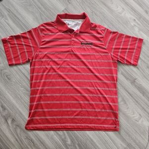 Antigua Tampa Bay Buccaneers Polo Shirt Mens XL Red Striped Short Sleeve Golf